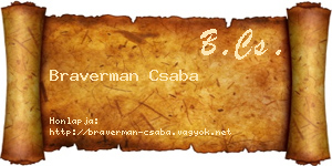 Braverman Csaba névjegykártya